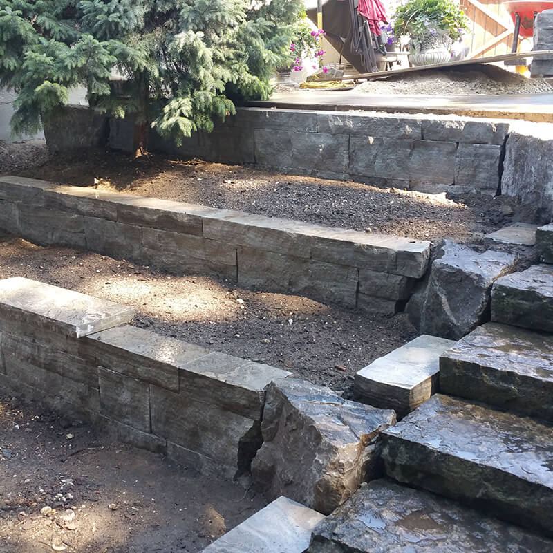 Natural stone steps